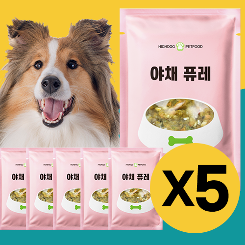 하이독 강아지 자연식 화식(수제사료) 야채 퓨레 100g X 5팩 - 하이독